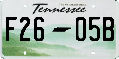TN license plate F2605B
