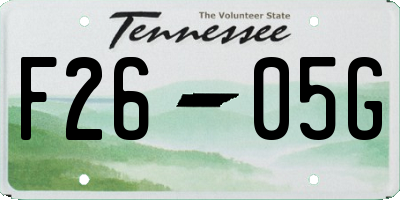TN license plate F2605G