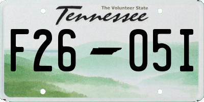 TN license plate F2605I