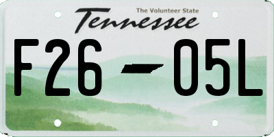 TN license plate F2605L
