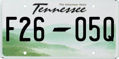 TN license plate F2605Q