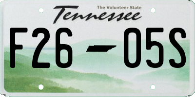 TN license plate F2605S
