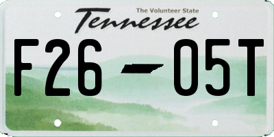 TN license plate F2605T