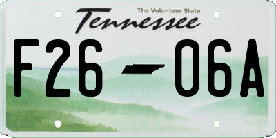 TN license plate F2606A