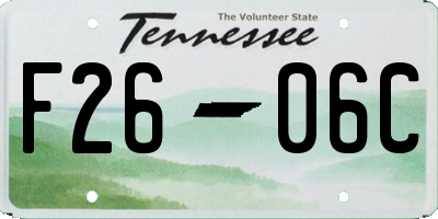 TN license plate F2606C