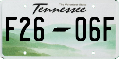 TN license plate F2606F