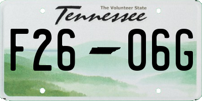 TN license plate F2606G