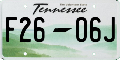 TN license plate F2606J