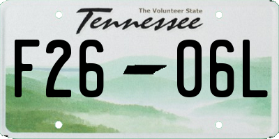 TN license plate F2606L