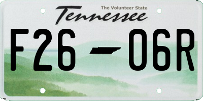 TN license plate F2606R