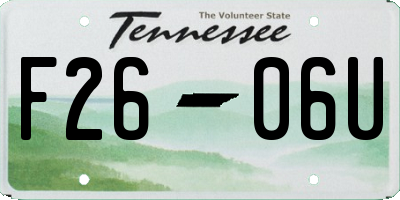 TN license plate F2606U