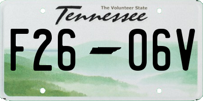 TN license plate F2606V