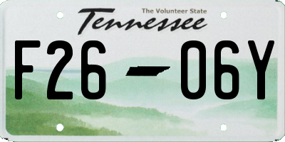 TN license plate F2606Y