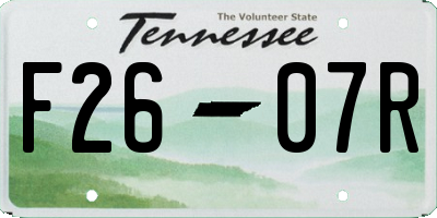 TN license plate F2607R