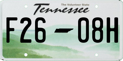 TN license plate F2608H