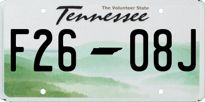 TN license plate F2608J