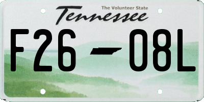 TN license plate F2608L