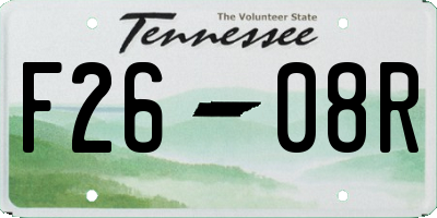 TN license plate F2608R