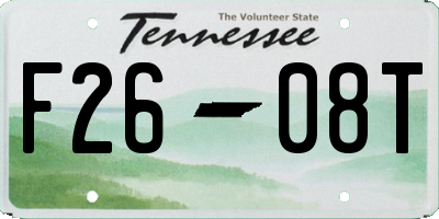 TN license plate F2608T