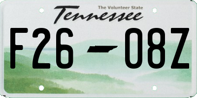 TN license plate F2608Z
