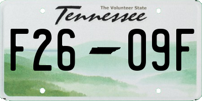 TN license plate F2609F