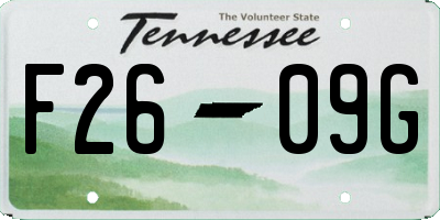 TN license plate F2609G