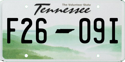 TN license plate F2609I