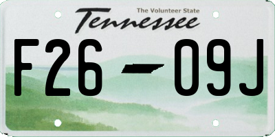 TN license plate F2609J