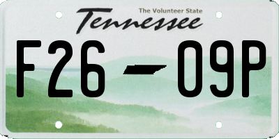 TN license plate F2609P