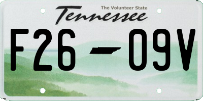 TN license plate F2609V