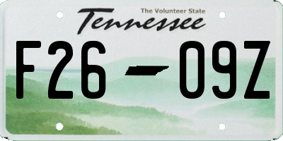 TN license plate F2609Z