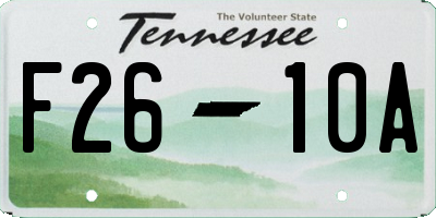 TN license plate F2610A