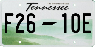 TN license plate F2610E