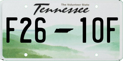 TN license plate F2610F
