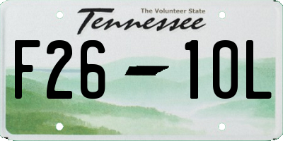 TN license plate F2610L