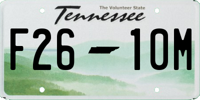 TN license plate F2610M