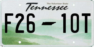 TN license plate F2610T