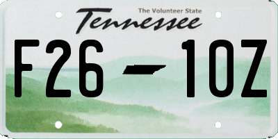 TN license plate F2610Z