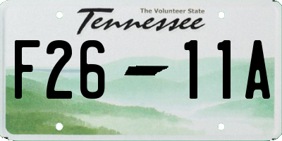 TN license plate F2611A
