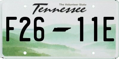 TN license plate F2611E