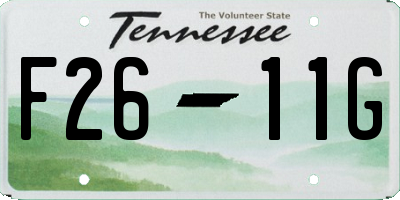 TN license plate F2611G
