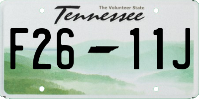 TN license plate F2611J