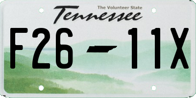 TN license plate F2611X