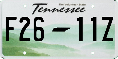 TN license plate F2611Z