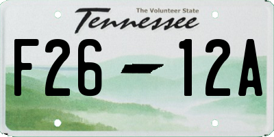 TN license plate F2612A