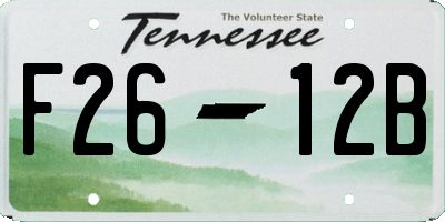 TN license plate F2612B