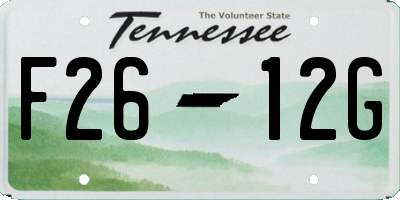 TN license plate F2612G