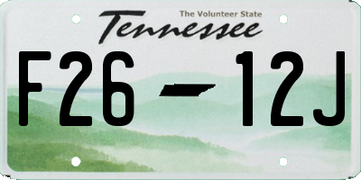 TN license plate F2612J