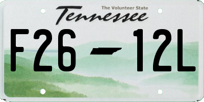 TN license plate F2612L