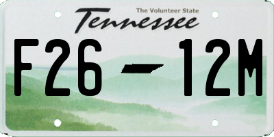 TN license plate F2612M